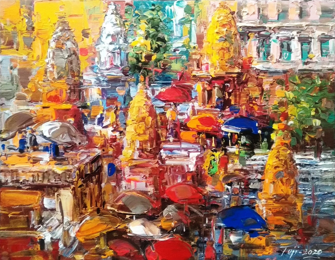 Varanasi in Gold and Crimson